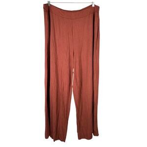 Eileen Fisher Stretch Jersey Knit Wide Leg Pant Terracotta Women's Size 1X NWT